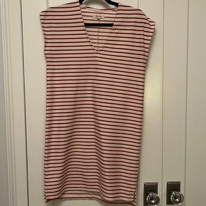 Madewell red and white striped dress